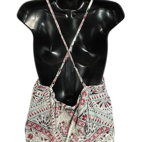 BILLABONG Majestic Seas Crop Tank Top Sz L Multicolored Geo Print Rayon Woven - Picture 6 of 10